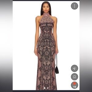 AFRM Black and Nude Lace Maxi Dress